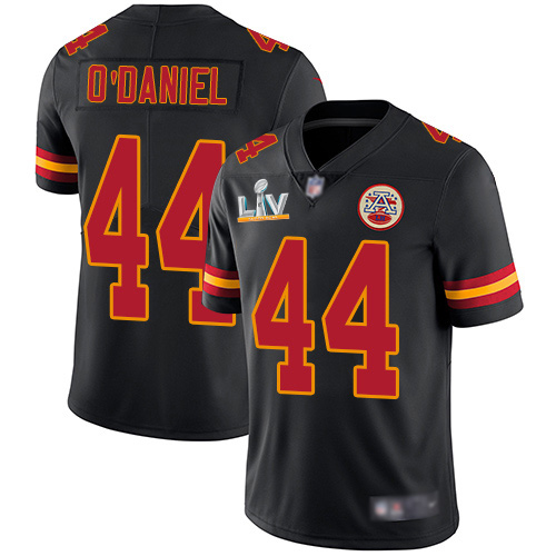 Kansas City Chiefs #44 Dorian O'Daniel Black Youth Super Bowl LV Bound Stitched Limited Rush Jersey Youth