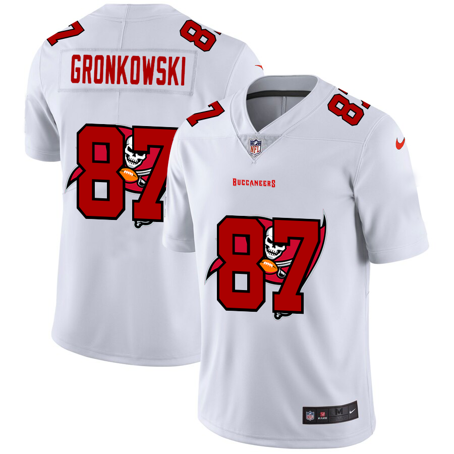 Tampa Bay Buccaneers #87 Rob Gronkowski White Men's Team Logo Dual Overlap Limited Jersey