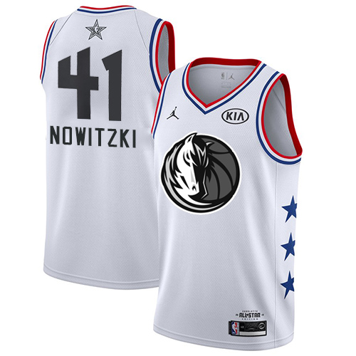 Dallas Mavericks #41 Dirk Nowitzki White Youth Jordan Swingman 2019 All-Star Game Jersey Youth
