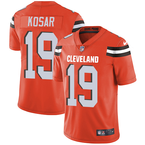 Browns #19 Bernie Kosar Orange Alternate Men's Stitched Vapor Untouchable Limited Jersey