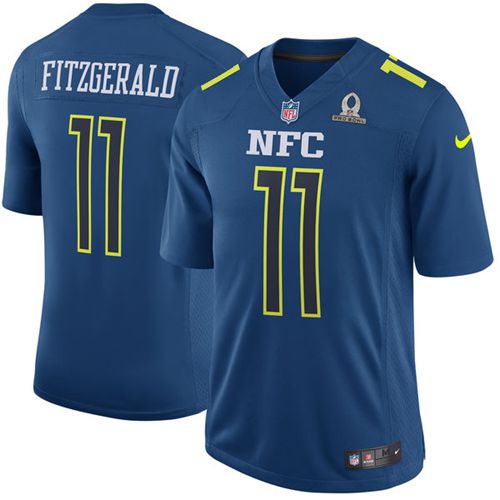 Cardinals #11 Larry Fitzgerald Navy Men's Stitched Game NFC 2017 Pro Bowl Jersey