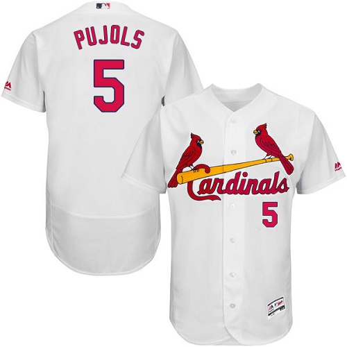 St.Louis Cardinals #5 Albert Pujols White Flexbase Authentic Collection Stitched Jersey Men's