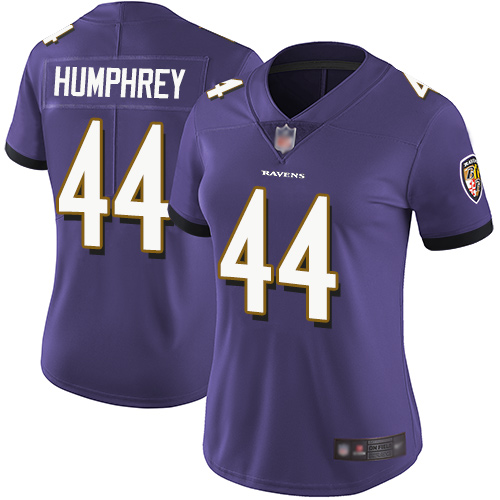 Baltimore Ravens #44 Marlon Humphrey Purple Team Color Women's Stitched Vapor Untouchable Limited Jersey Womens