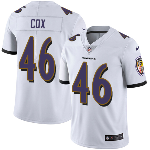 Baltimore Ravens #46 Morgan Cox White Youth Stitched Vapor Untouchable Limited Jersey Youth