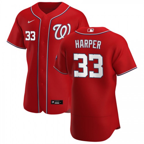 Washington Washington Nationals #33 Ryne Harper Men's Red Alternate 2020 Authentic Player Jersey Men's