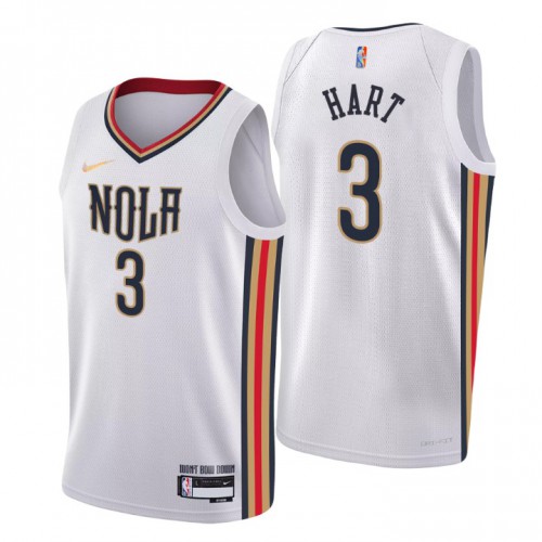 New Orleans New Orleans Pelicans #3 Josh Hart Mens White 2021/22 Swingman Jersey - City Edition Mens
