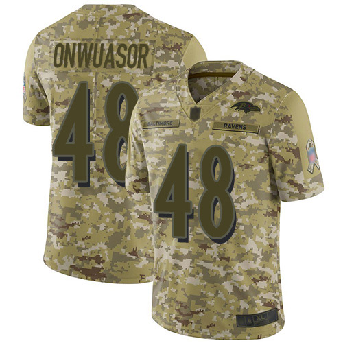 Baltimore Ravens #48 Patrick Onwuasor Camo Men's Stitched Limited 2018 Salute To Service Jersey Men's