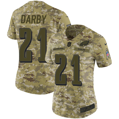 Philadelphia Eagles #21 Ronald Darby Camo Women's Stitched Limited 2018 Salute to Service Jersey Womens