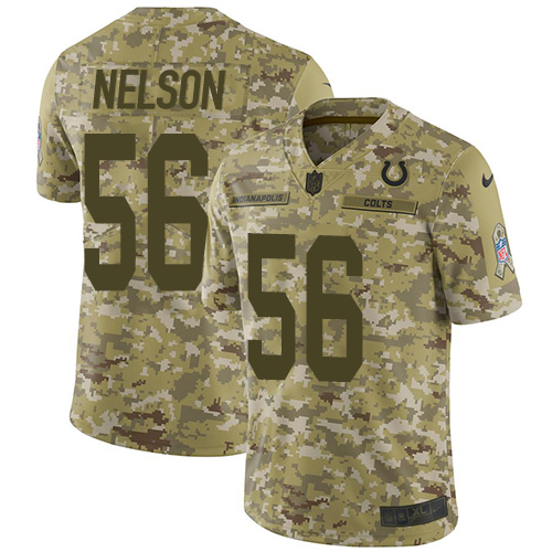 Colts #56 Quenton Nelson Camo Youth Stitched Limited 2018 Salute To Service Jersey