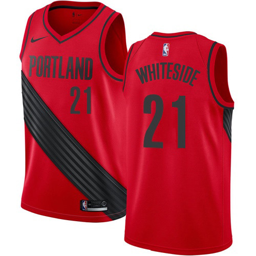 Portland Trail Blazers #21 Hassan Whiteside Red Swingman Statement Edition Jersey Mens