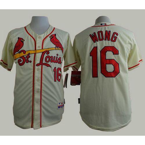 St.Louis Cardinals #16 Kolten Wong Cream Cool Base Stitched Jersey Men's