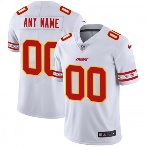 Kansas City Chiefs Custom White Team Logo Vapor Limited Jersey