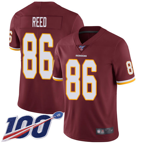 Washington Commanders #86 Jordan Reed Burgundy Red Team Color Men's Stitched 100th Season Vapor Limited Jersey Men's