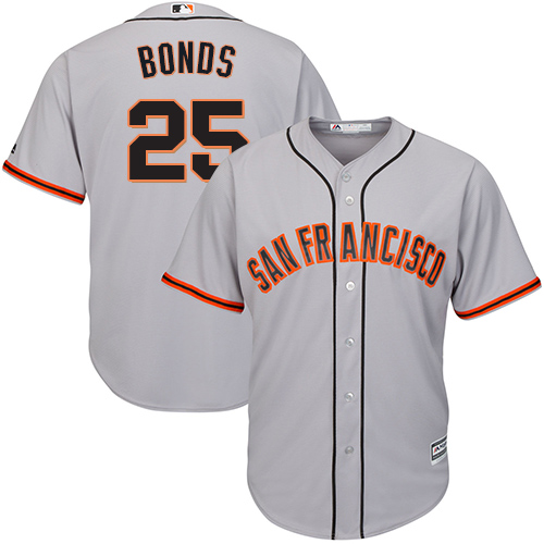 San Francisco Giants #25 Barry Bonds Grey Road Cool Base Stitched Youth Jersey Youth