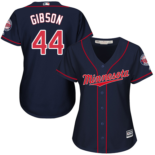 Minnesota Twins #44 Kyle Gibson Navy Blue Alternate Women's Stitched Jersey Womens