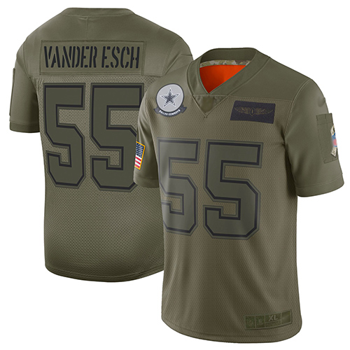 Cowboys #55 Leighton Vander Esch Camo Youth Stitched Limited 2019 Salute To Service Jersey