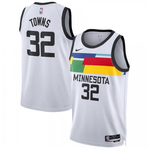 Minnesota Minnesota Timberwolves #32 Karl-Anthony Towns White 2022-23 Swingman Jersey - City Edition Mens