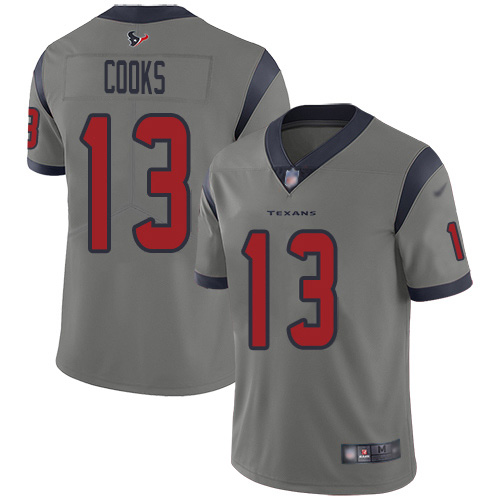 Texans #13 Brandin Cooks Gray Men's Stitched Limited Inverted Legend Jersey