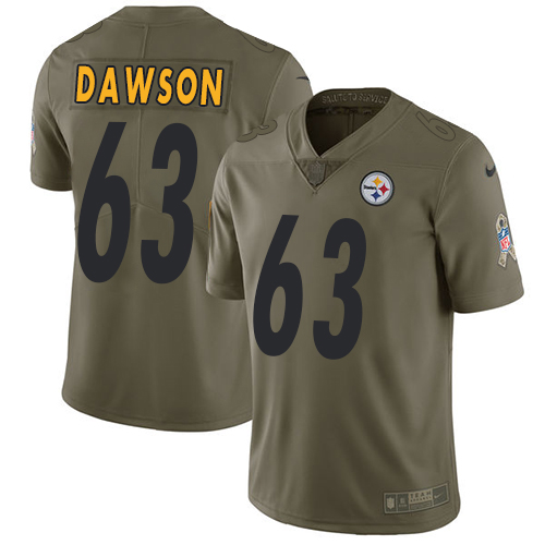Pittsburgh Steelers #63 Dermontti Dawson Olive Men's Stitched Limited 2017 Salute to Service Jersey Men's