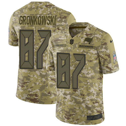 Buccaneers #87 Rob Gronkowski Camo Men's Stitched Limited 2018 Salute To Service Jersey