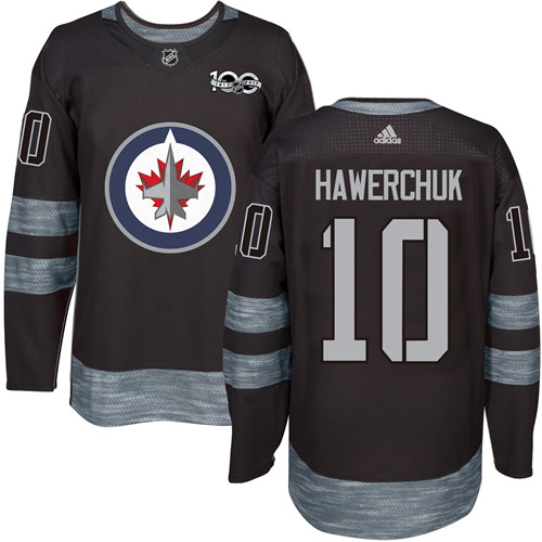 Adidas Winnipeg Jets #10 Dale Hawerchuk Black 1917-2017 100th Anniversary Stitched Jersey Men's