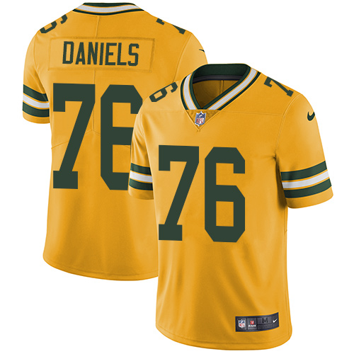 Green Bay Packers #76 Mike Daniels Yellow Men's Stitched Limited Rush Jersey Men's