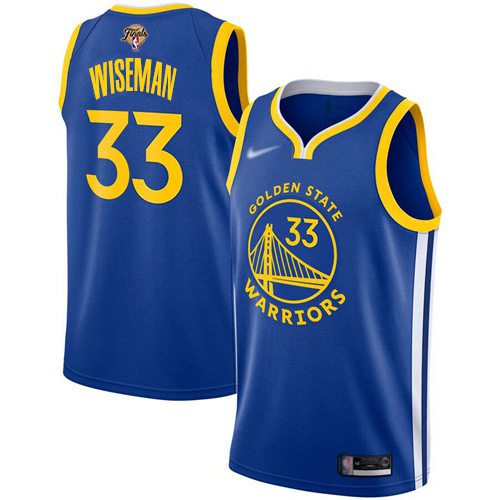Golden State Warriors #33 James Wiseman Blue Swingman Icon Edition 2022 Finals Jersey Mens
