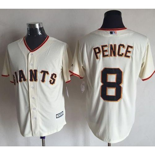 San Francisco Giants #8 Hunter Pence Cream New Cool Base Stitched Jersey Men's