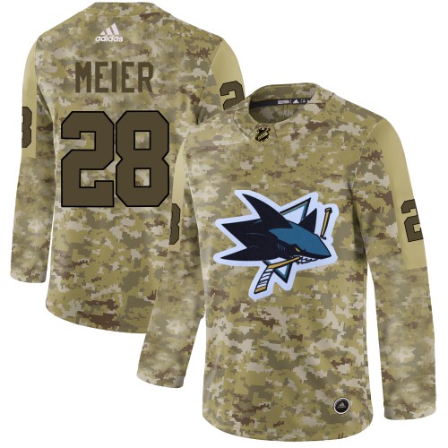 Adidas San Jose Sharks #28 Timo Meier Camo Authentic Stitched Jersey Men's
