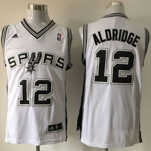 San Antonio Spurs #12 LaMarcus Aldridge White Home Stitched Jersey Mens