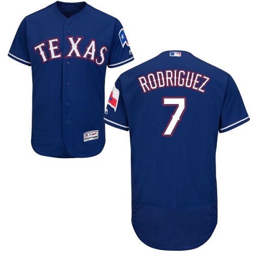 Texas Rangers #7 Ivan Rodriguez Blue Flexbase Authentic Collection Stitched Jersey Men's