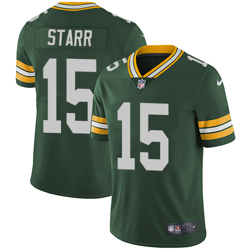 Packers #15 Bart Starr Green Team Color Men's Stitched Vapor Untouchable Limited Jersey
