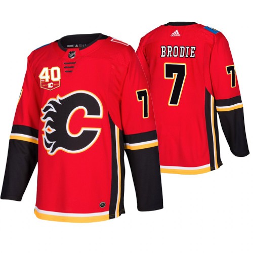 Adidas Calgary Calgary Flames #7 TJ Brodie 40th Anniversary Third 2019-20 Jersey Men's
