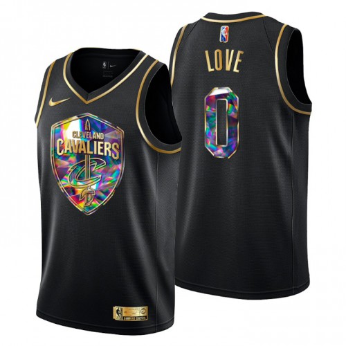 Cleveland Cleveland Cavaliers #0 Kevin Love Mens Golden Edition Diamond Logo 2021/22 Swingman Jersey - Black Mens
