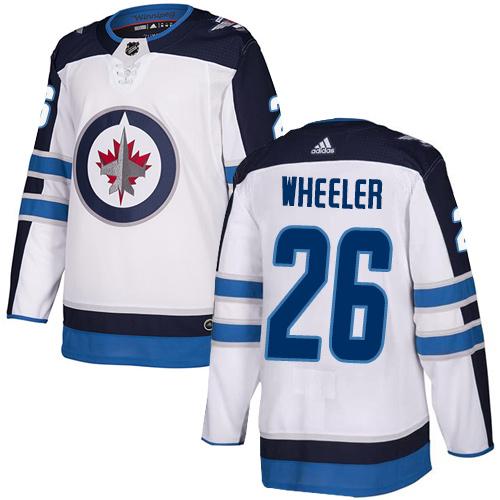 Adidas Winnipeg Jets #26 Blake Wheeler White Road Authentic Stitched Jersey Men's