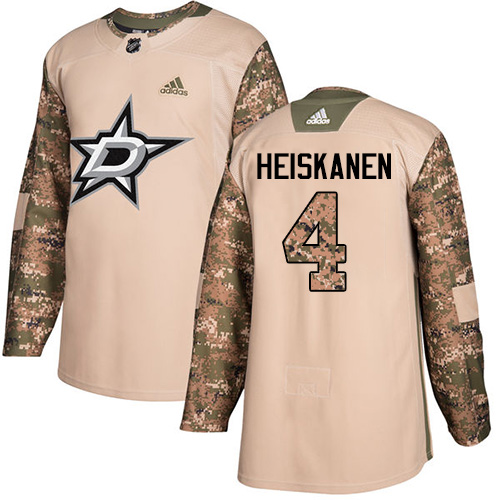 Adidas Dallas Stars #4 Miro Heiskanen Camo Authentic 2017 Veterans Day Youth Stitched Jersey Youth