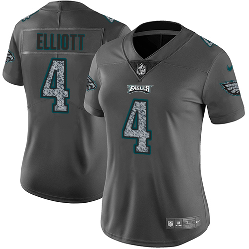 Philadelphia Eagles #4 Jake Elliott Gray Static Women's Stitched Vapor Untouchable Limited Jersey Womens