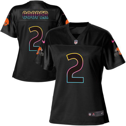 Browns #2 Amari Cooper Black Women's Fashion Game Jersey