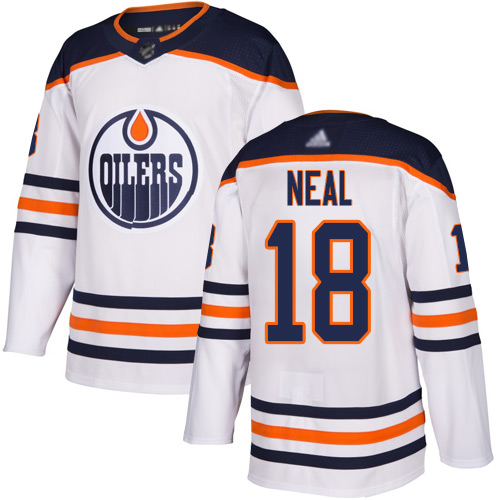 Adidas Edmonton Oilers #18 James Neal White Road Authentic Stitched Jersey Men's