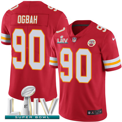 Kansas City Chiefs #90 Emmanuel Ogbah Red Super Bowl LIV 2020 Team Color Youth Stitched Vapor Untouchable Limited Jersey Youth