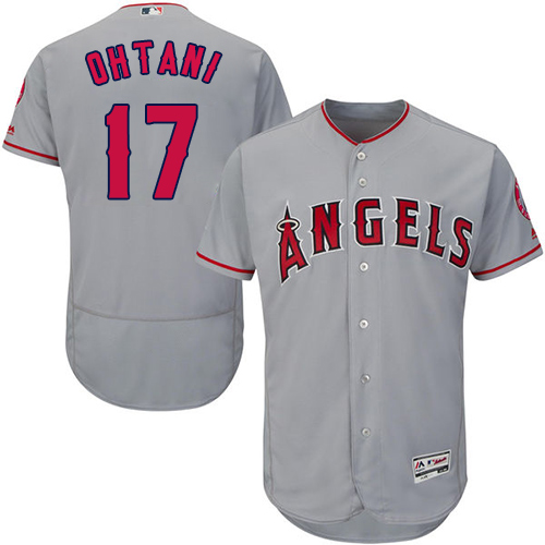 Los Angeles Angels of Anaheim #17 Shohei Ohtani Grey Flexbase Authentic Collection Stitched Jersey Men's