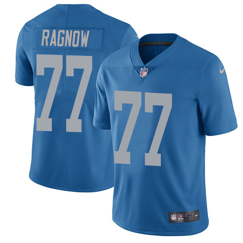 Detroit Lions #77 Frank Ragnow Blue Throwback Youth Stitched Vapor Untouchable Limited Jersey Youth