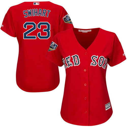 Boston Red Sox #23 Blake Swihart Red Alternate 2018 World Series Women's Stitched Jersey Womens