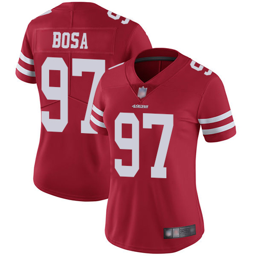 49ers #97 Nick Bosa Red Team Color Women's Stitched Vapor Untouchable Limited Jersey