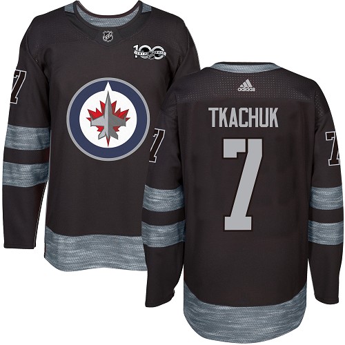Adidas Winnipeg Jets #7 Keith Tkachuk Black 1917-2017 100th Anniversary Stitched Jersey Men's