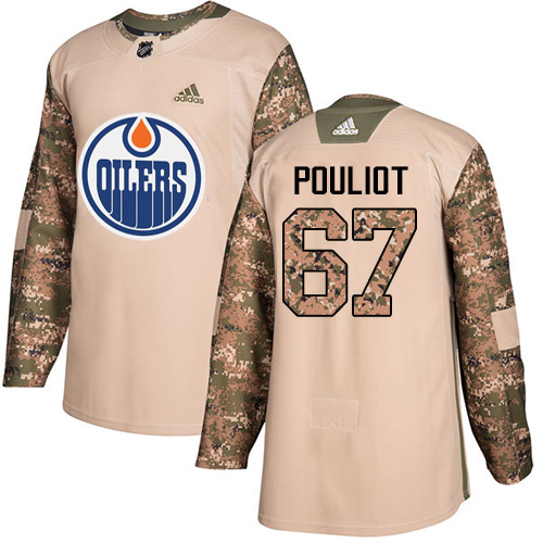 Adidas Edmonton Oilers #67 Benoit Pouliot Camo Authentic 2017 Veterans Day Stitched Jersey Men's