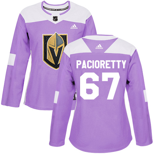Adidas Golden Vegas Golden Knights #67 Max Pacioretty Purple Authentic Fights Cancer Women's Stitched Jersey Womens