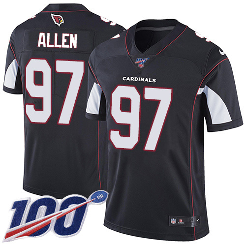 Arizona Cardinals #97 Zach Allen Black Alternate Men's Stitched 100th Season Vapor Limited Jersey Men's