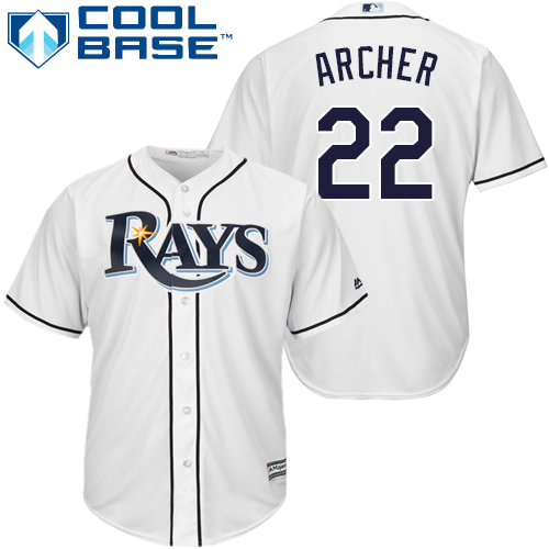 Tampa Bay Rays #22 Chris Archer White New Cool Base Stitched Jersey Men's