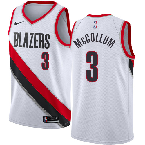 Portland Trail Blazers #3 C.J. McCollum White Womens Swingman Association Edition Jersey Womens